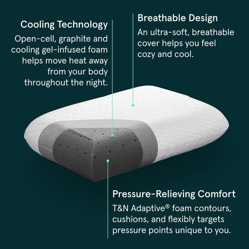 Tuft & Needle Premium Pillow, King Size with T&N Adaptive Foam, Sleeps Cooler & More Supportive Than Memory Foam Pillows, CertiPUR-US and Greenguard Gold Certified, 3-Year True Warranty,White - Image 2